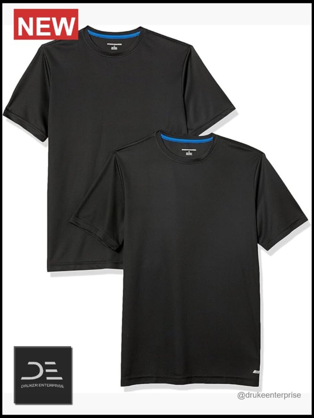 Men's Moisture Wicking Performance Tech Gym T-Shirts Pack of 2